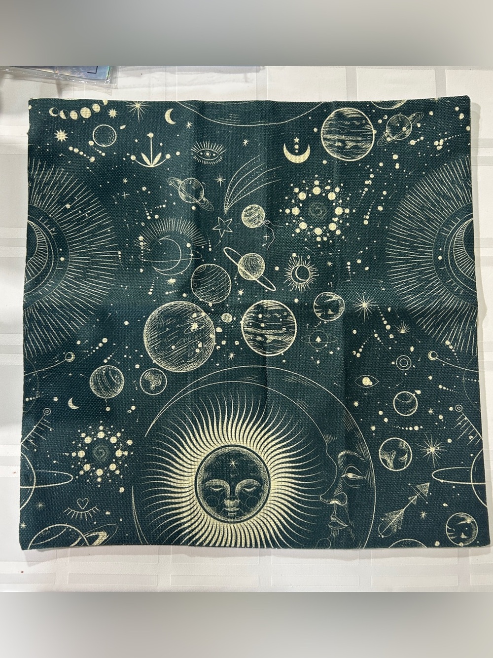 Celestial Sun & Moon Pillow Cover by - Starry Planet Print